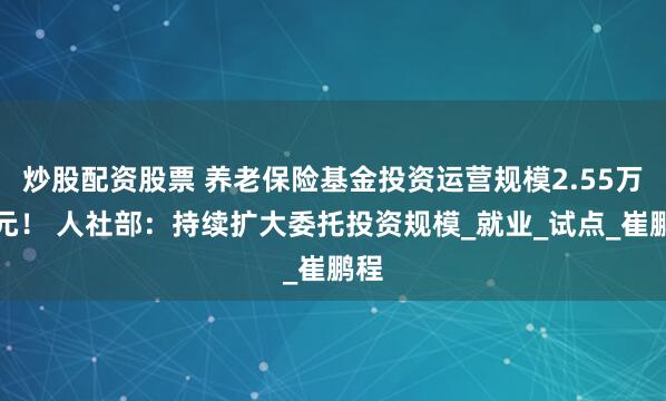 炒股配资股票 养老保险基金投资运营规模2.55万亿元！ 人社部：持续扩大委托投资规模_就业_试点_崔鹏程